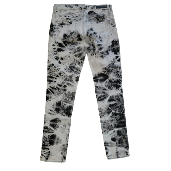 Rock & Republic Tie Dye Berlin Skinny Jeans Black & White Tie Dye Size 10 - Picture 4 of 9